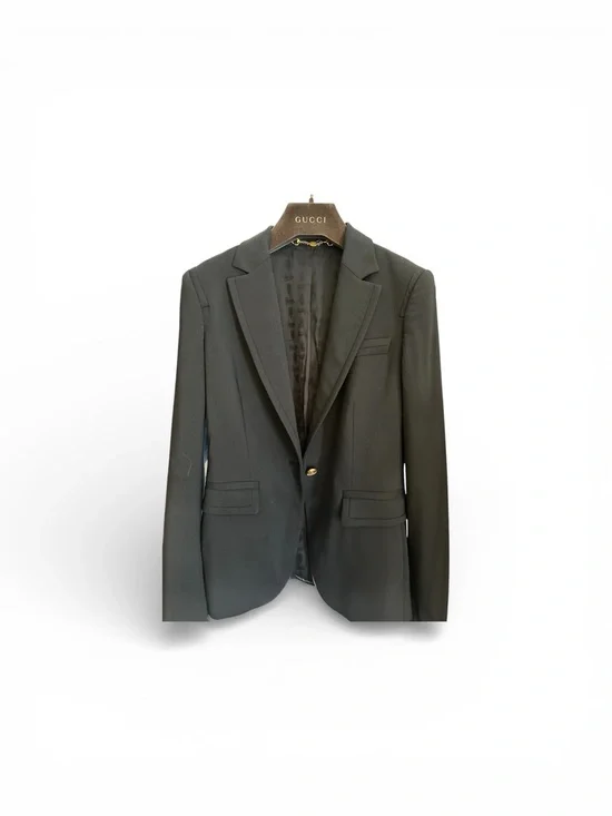 Gucci Black Wool Blazer | Gold Crest Buttons | Made in Italy | IT 38 - Picture 1 of 12